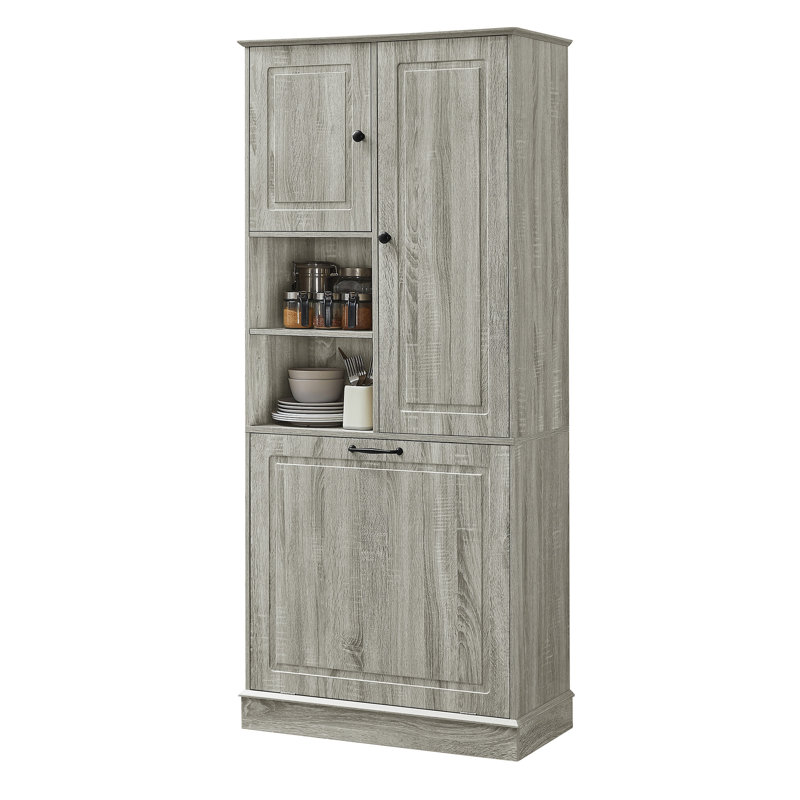 Grande armoire de rangement avec tablettes réglables, Chêne