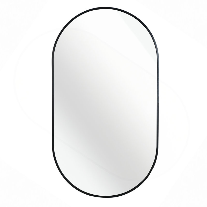 Miroir ovale noir en métal 20 po x 28 po