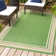 James Modern Border Stripe Green/Cream Indoor/Outdoor Rug