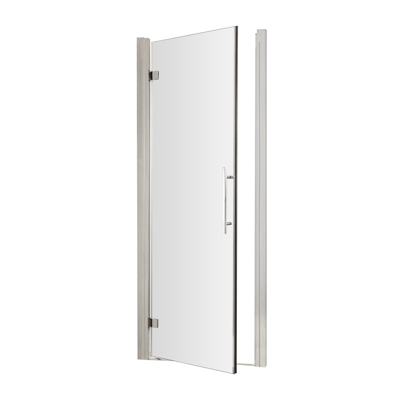 Apex 1900mm H Hinged Semi-Frameless Shower Door with Clear Glass, 1900 mm H x 750 mm W
