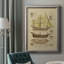 Antique Ship Plan II - reproduction d'art sur toile encadrée-186918621