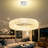 Mercer41 32" Modern Led Ring Crystal Chandelier Adjustable Dimming LED Pendant Light