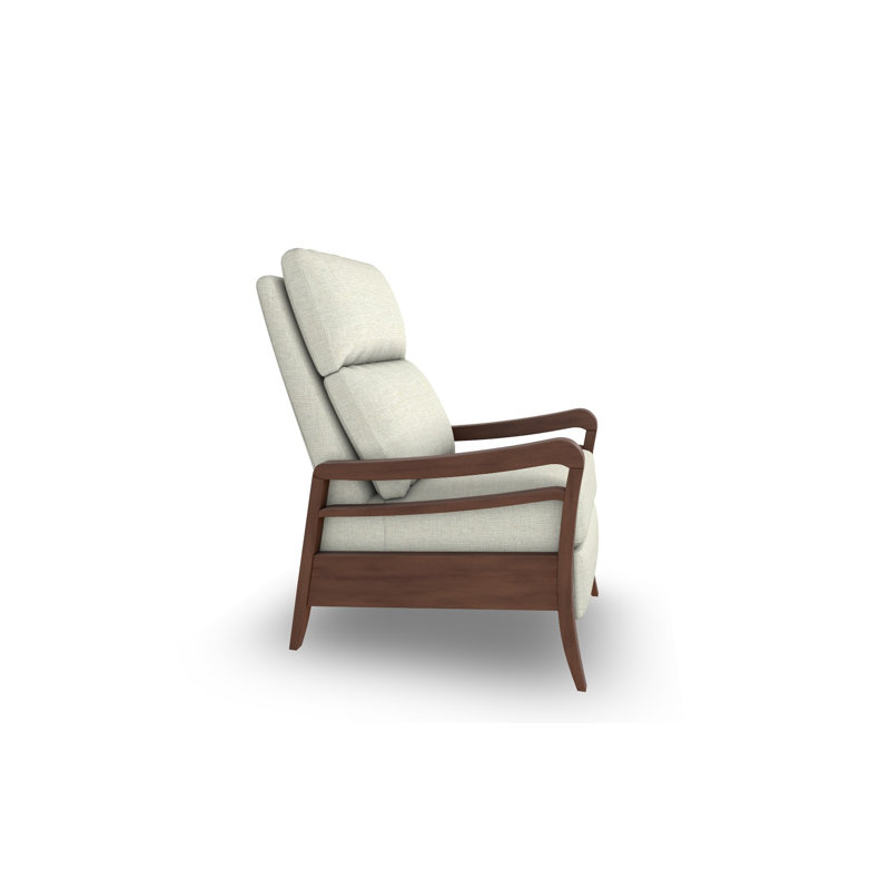 Modern High Leg Recliner, Ivory-23693, Dark Walnut