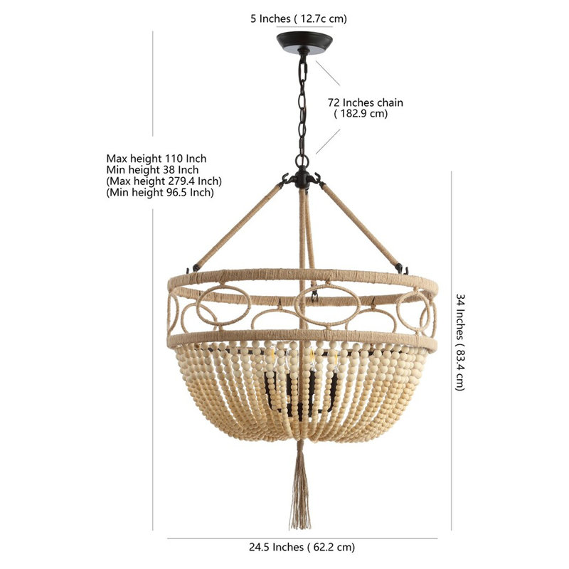 4 - Light Dimmable Empire Chandelier