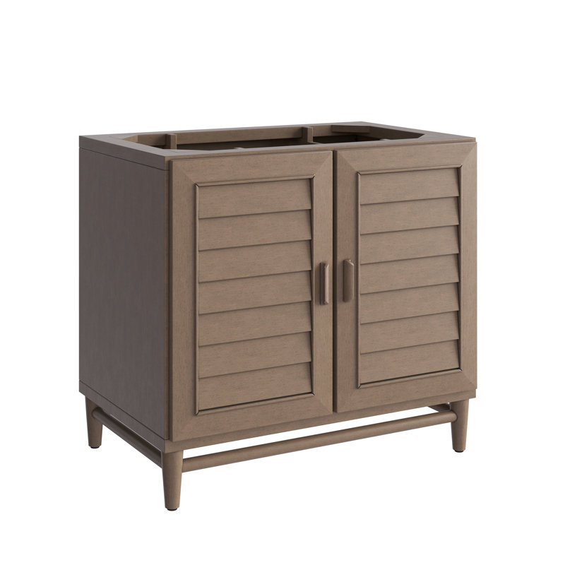 Portland 36'' W Single Vanity, Whitewashed Walnut, Siberian, 8" Widespread