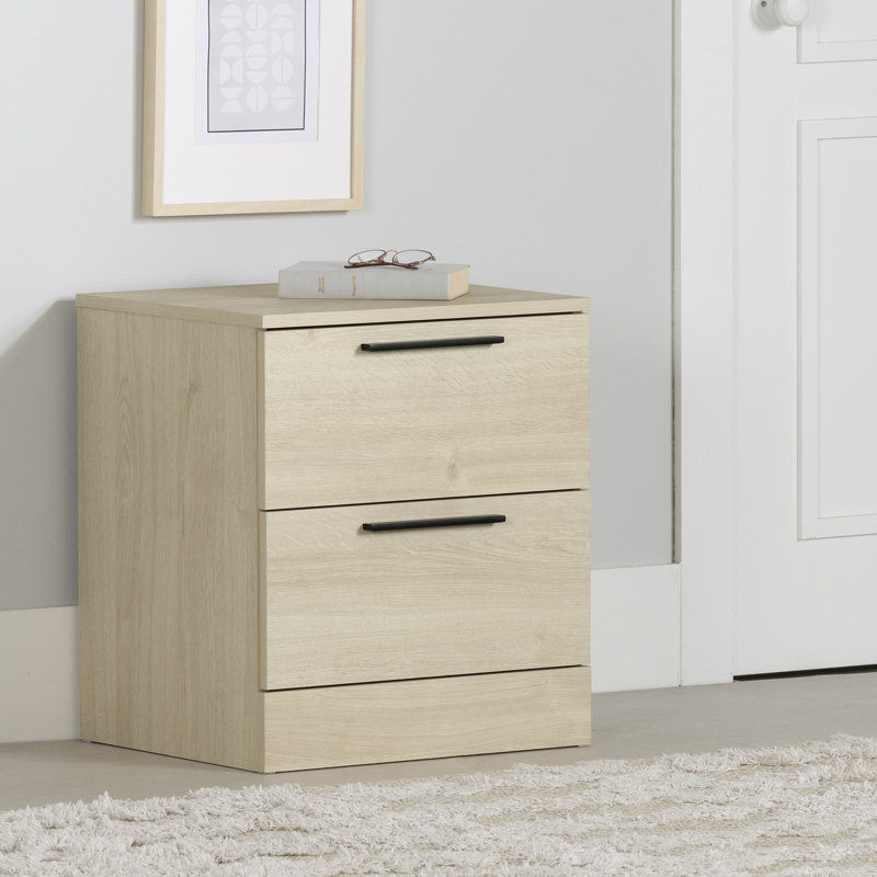 Table de chevet 2 tiroirs Step One Essential, Beige