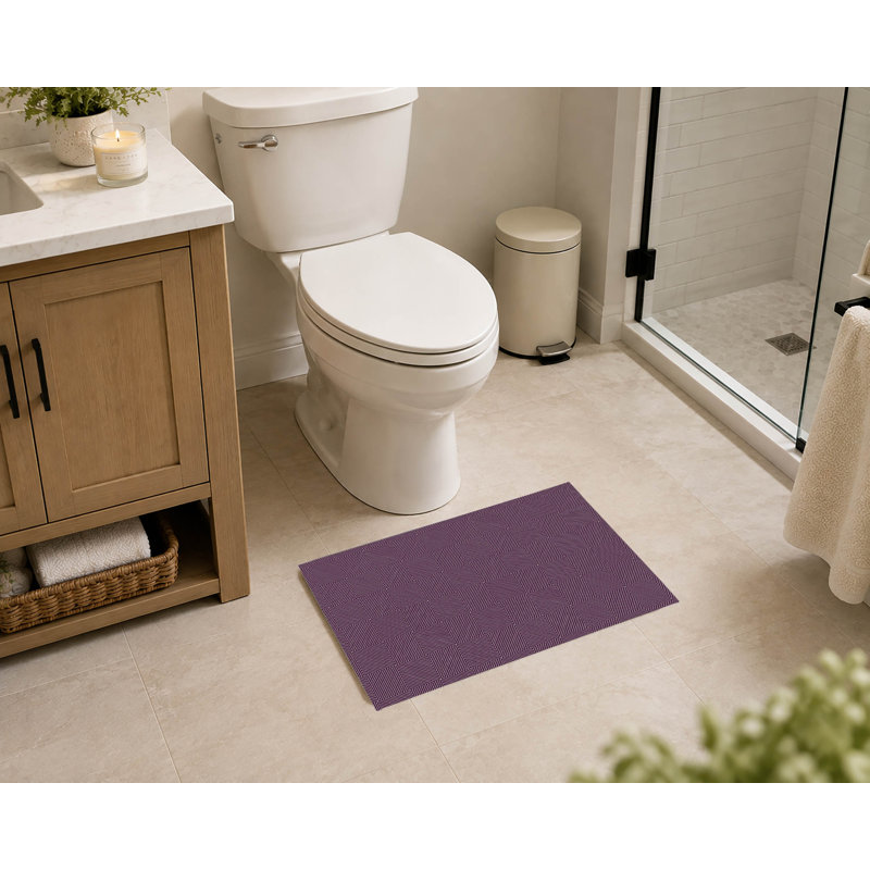 Tapis de toilette rectangulaire absorbant et antidérapant pour les yeux pour les cheveux, 34" W x 21" L, Eggplant