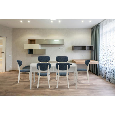 Wooden Dining Chairs Set Of 6 Mid Century Upholstered Modern Kitchen Table Chairs For Room Furniture With Durable Premium Ergonomic Design (Rapsodi)