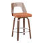 Tabouret de comptoir Trilogy Mid-Century moderne en tissu noyer et orange par Lumisource - ensemble de 2
