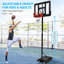 Panier de basketball portatif 5,2 à 10 pi de hauteur réglable avec panneau de 44 po, roues et base stable pour tous les âges