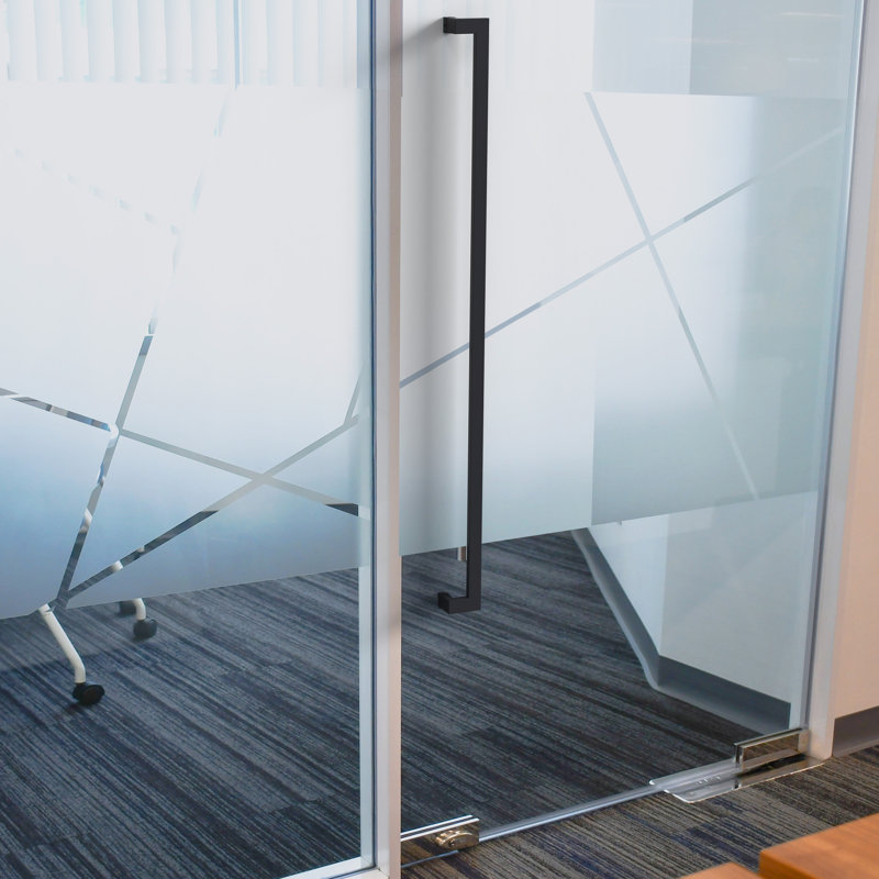 Matte Black Push/Pull Door Handle, 60" H x 3.65" W x 2.5" D