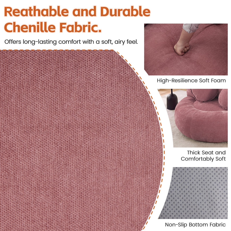 Fauteuil de compression à profil bas 42 po, Dusty Rose, No