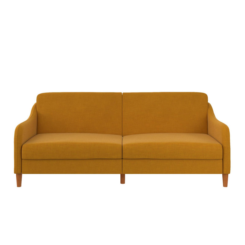 2 Seater Linen Blend Sofa, Mustard Yellow
