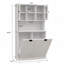 Armoire de salle de bain inclinable à deux compartiments avec panier à linge haut et 2 tablettes réglables-940036478