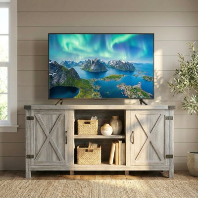 Beinn 58" Modern Farmhouse Barn Door Media Console for TVs up to 65" by Wade Logan