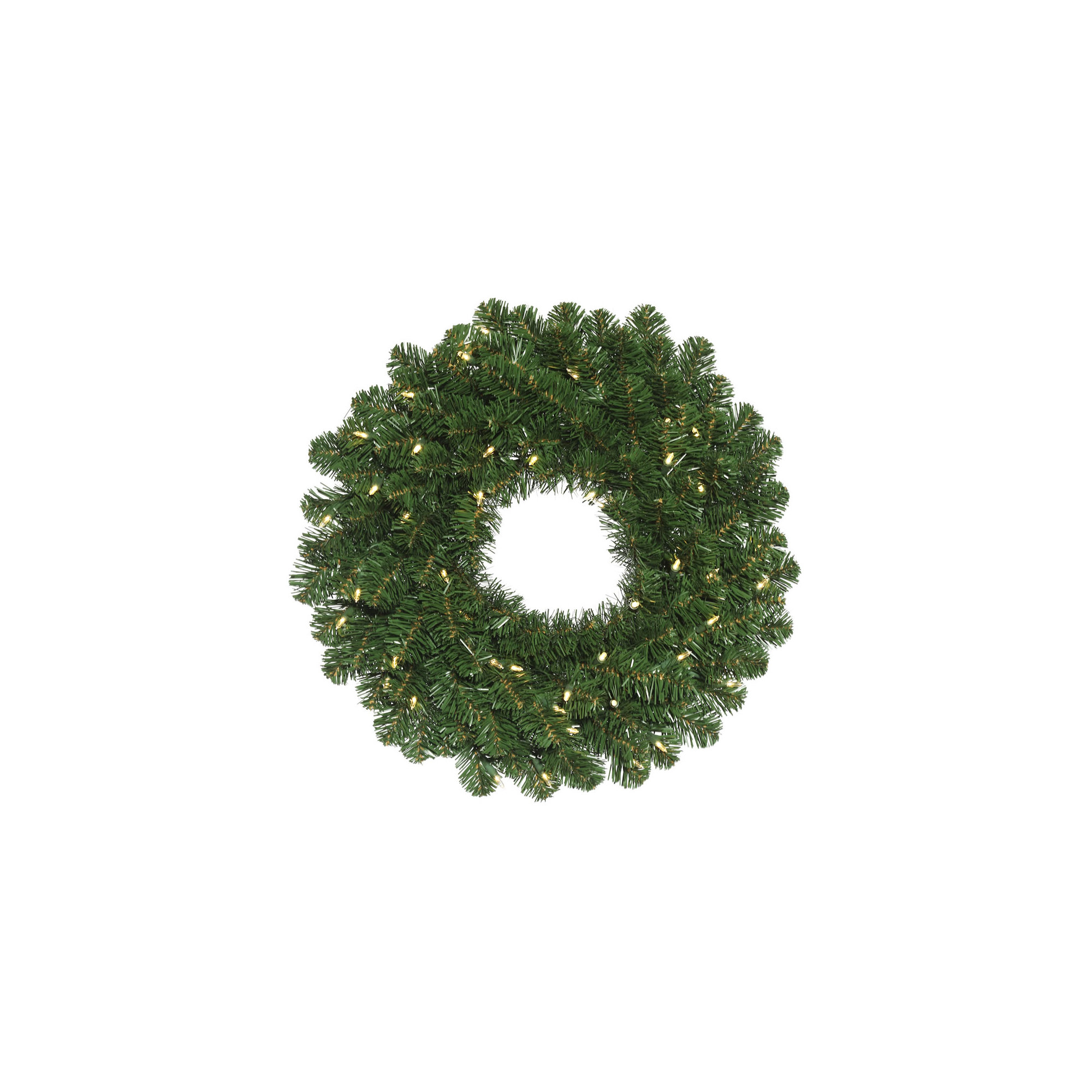 Oregon Fir Wreath with 50 Warm White Battery operated LED Lights, 24" W x 24" H