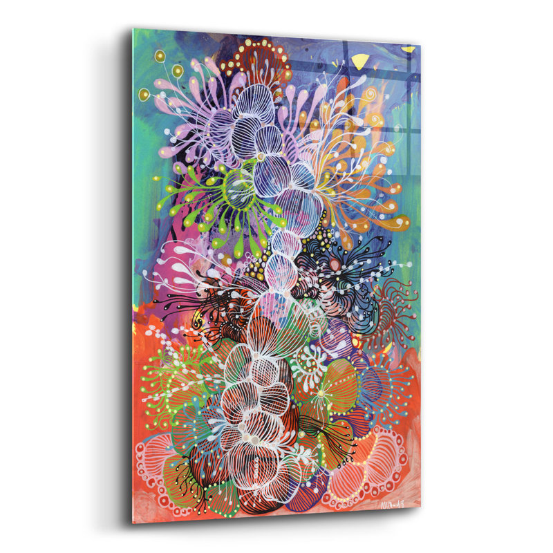Dakota Fields «Grow With Me» par Noemi Ibarz, art mural en verre acrylique, H 16 po x l 12 po x P 0,13 po
