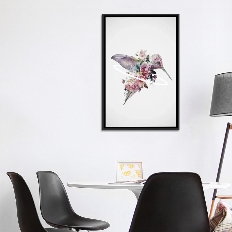 «Kolibri» par Daniel Taylor - impression d'art graphique, Toile avec cadre noir, Aucun mat, H 40 po x l 26 po x P 1,5 po
