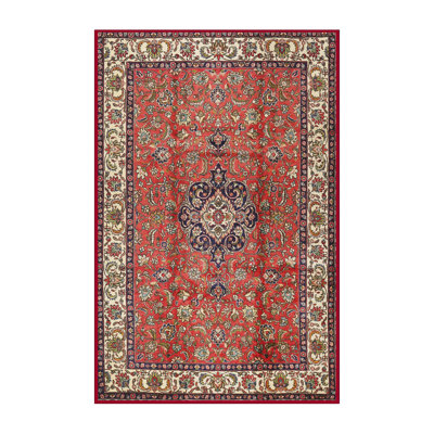Tapis traditionnel rouge / beige Cahyadi