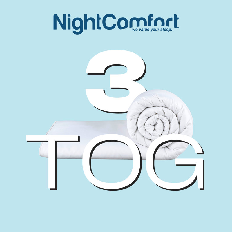 Night Comfort Climate Control Summer Cool Season Microfibre 3 Tog Duvet, Kingsize