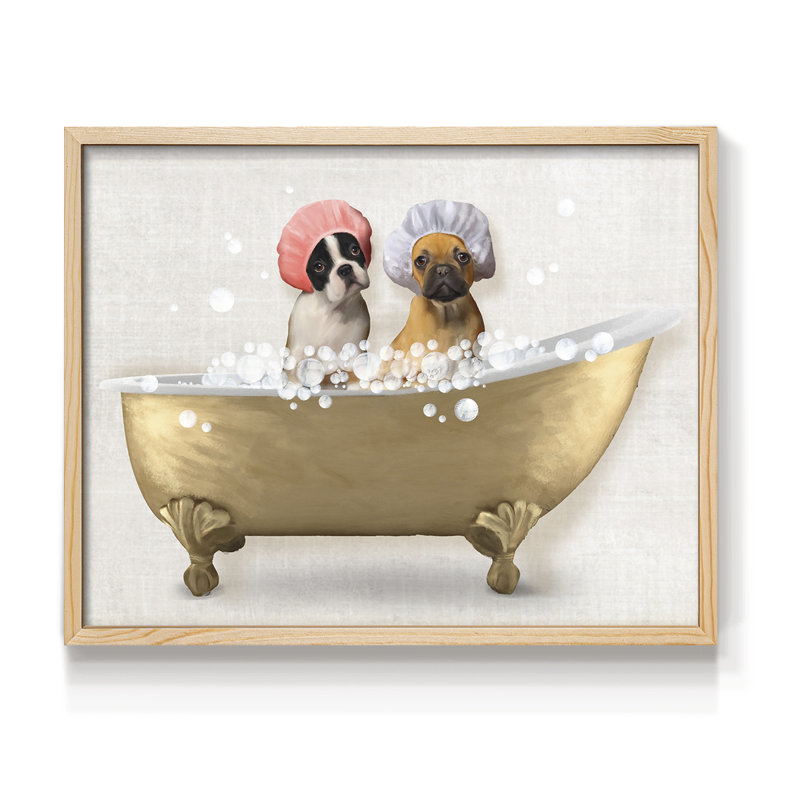 «Bath Dogs IV», impression encadrée, Naturel, H 11 po x l 14 po