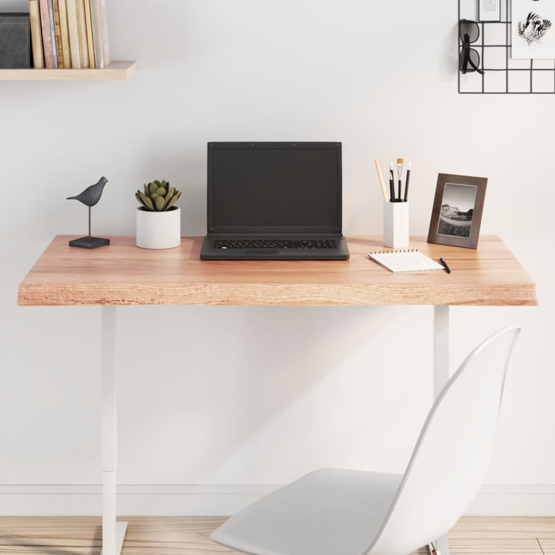 Table Top Solid Wood Oak, 4cm H x 100cm W x 50cm D, Light Brown