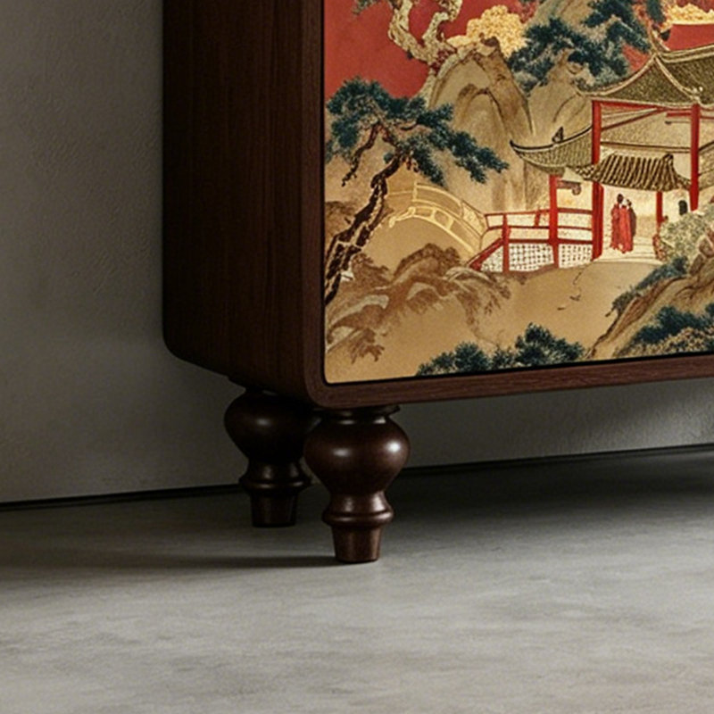 Rangement pour vestibule en bois massif rétro, Walnut