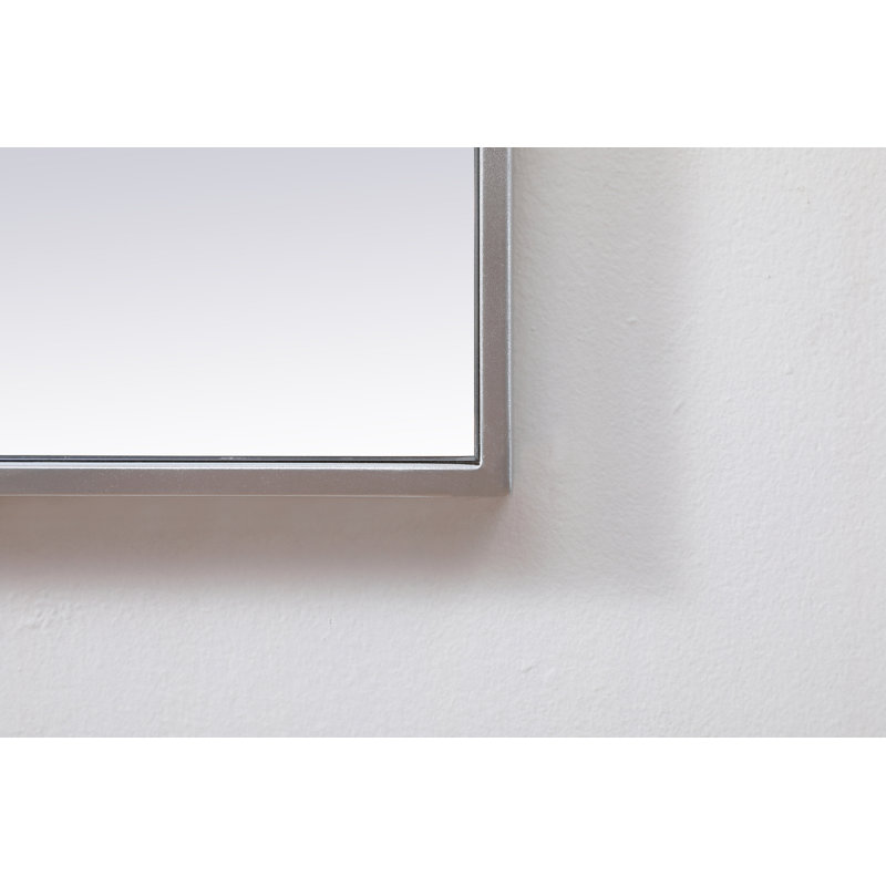 Valparaiso Metal Square Wall Mirror, Silver, 42"  x 42" 
