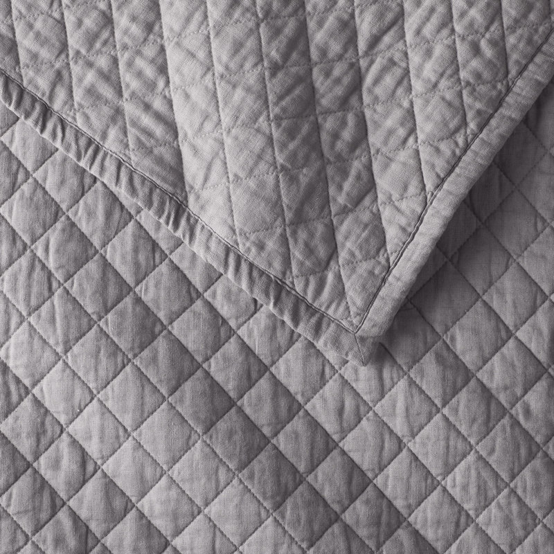 Jeffen Linen Blend Quilt, Charcoal, Full/Queen Quilt