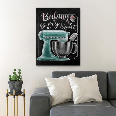 Machine de cuisson sur fond noir - impression sur toile tendue