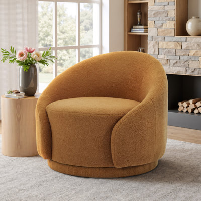 Fauteuil demi-tonneau pivotant de 35,04 po Aunna Nenuphar