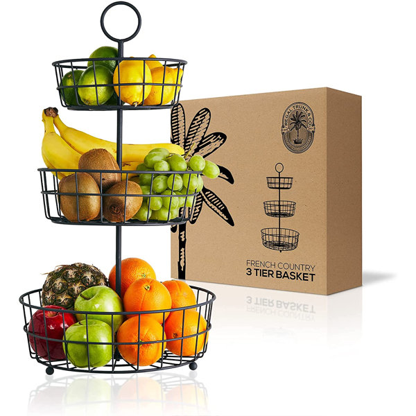 Orren Ellis 3 Tiers Fruit Basket Bowl Vegetables Storage Holder Stand  Kitchen Organizer & Reviews