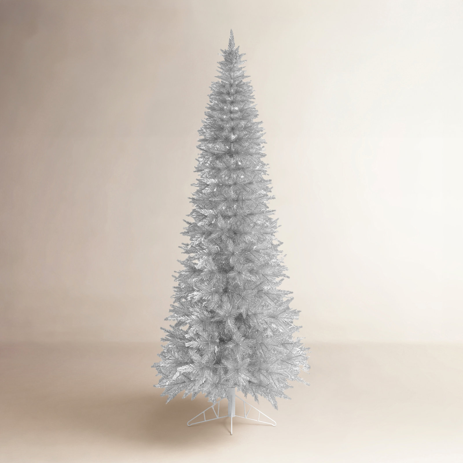 Silver Pre-Lit Fir Christmas Tree, 9'
