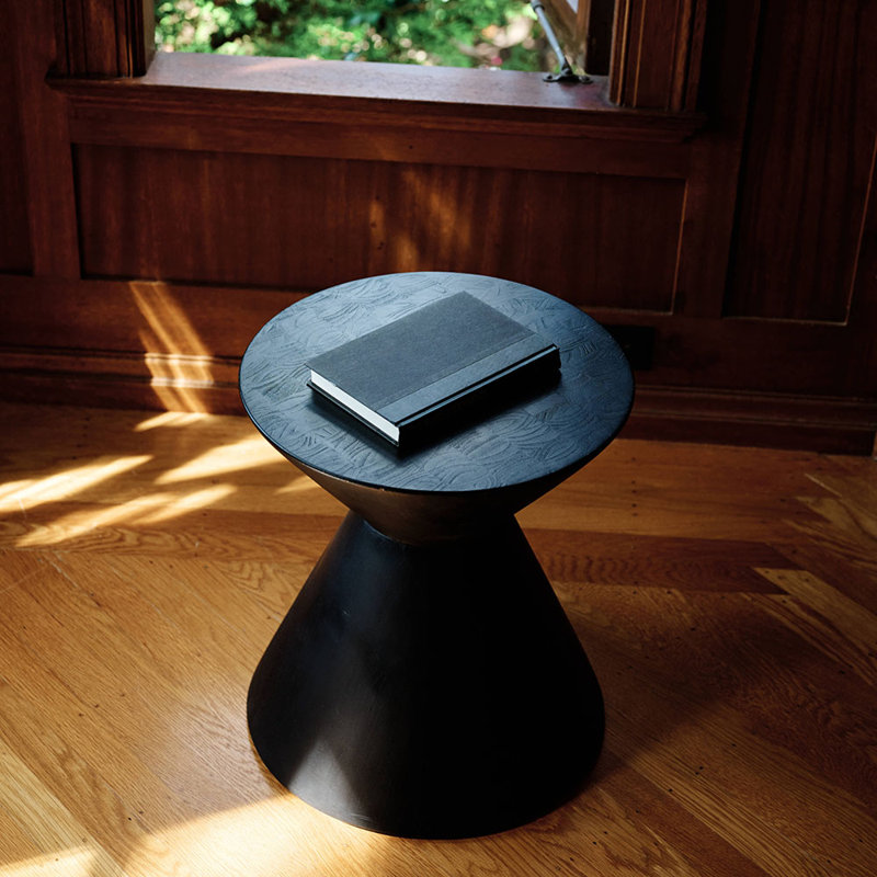 Solid Wood End Table, Charcoal 