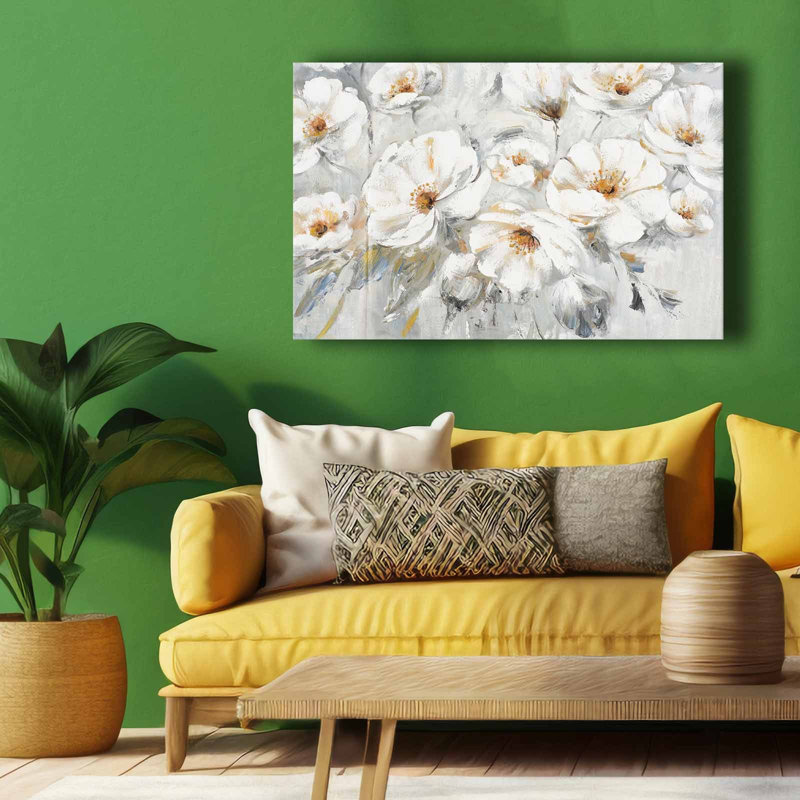 White Floral Serenity Canvas Wall Art