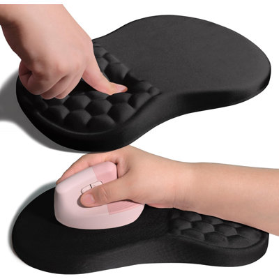 Tapis de souris en mousse à mémoire de forme avec repose-poignet, tapis de souris ergonomique massant pour le bureau et les jeux