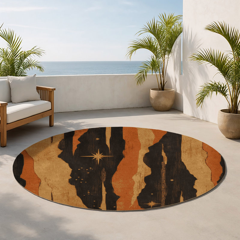 Tapis intérieur et extérieur Rustling Horizons, Round 5'