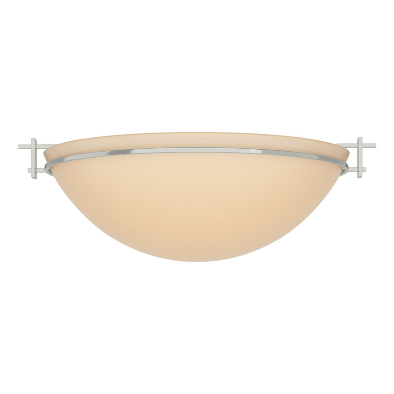 Moonband Semi Flush Mount, Sand, Sterling, 6.5" H x 15.9" W x 15.9" D