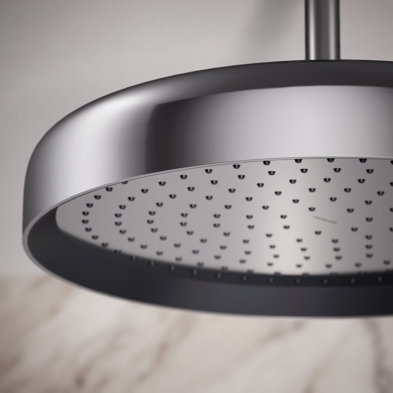 Statement 14" Single-Function Wall or Ceiling-Mount Round Rainhead, Round Rain Showerhead 2.5 GPM, Polished Chrome