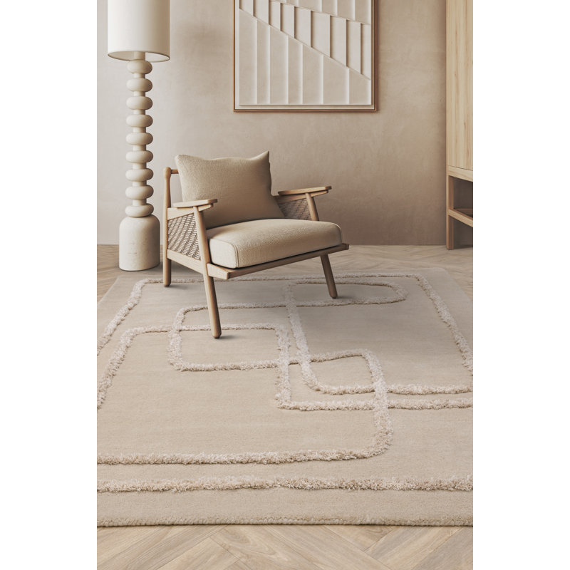 Brinlie Abstract Wool Hand Tufted Area Rug, Rectangle 200 x 300cm
