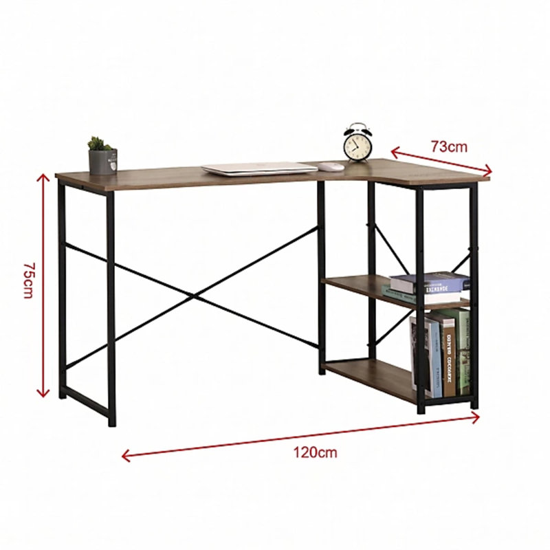 L-Shaped Iron Computer Desk