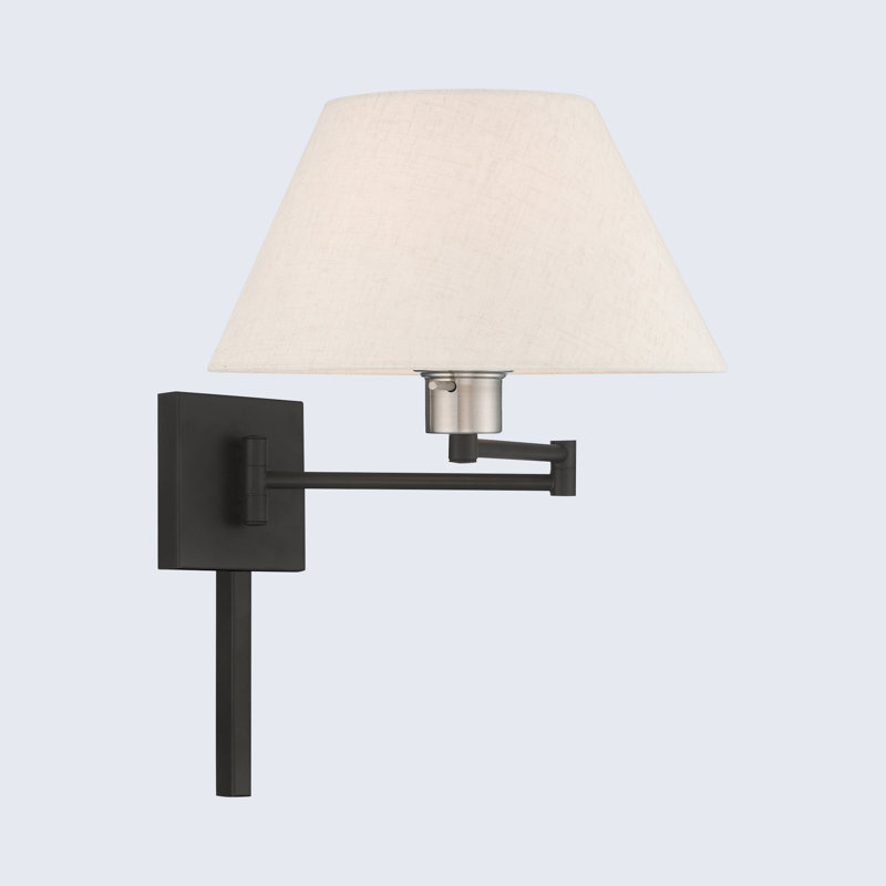 Mckella Swing Arm Sconce, Oatmeal, Black