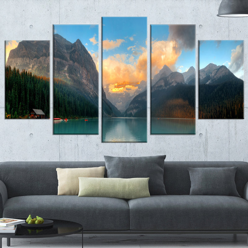 « lake louise lever banff park », ensemble de 5 toiles tendues