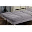 Canapé de futon de style contemporain avec pieds chromés convertibles en lit avec pieds de soutien supplémentaires, finition gris primaire-406897331