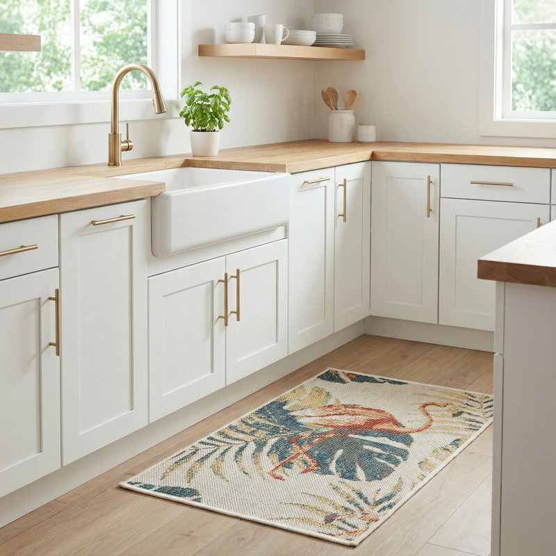 Sherwin Floral Indoor / Outdoor Rug, Rectangle 2' x 2'11"