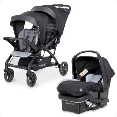 Poussette double Sit N 'Stand Baby Trend avec siège d'auto pour bébé EZ-Lift Plus, Magnolia