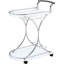 Chariot-bar blanc à 2 tablettes en verre blanc
