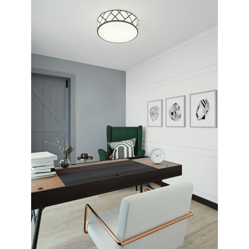 Plafonnier encastré 3 lumières 16,75 po, Noir