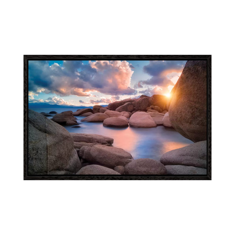 Tahoe Shore I by Dennis Frates - Print on Canvas, 45.72cm H x 66.04cm W x 3.81cm D, Black Framed