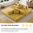 Addisin King-Size Foldable Sleeper Sofa Bed – Convertible Compression Mattress Couch with 2 Removable Bolster Armrests & 2 Pillows-835783586
